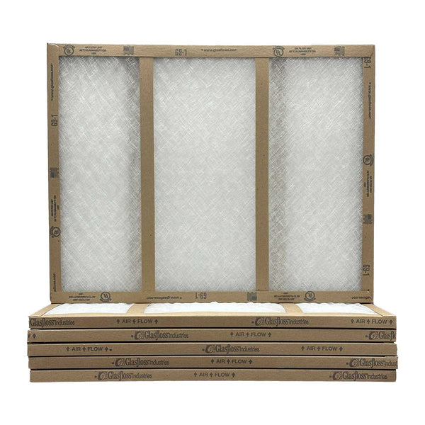 16x30x1 Economy Air Filter GDS Series by Glasfloss - Box of 6