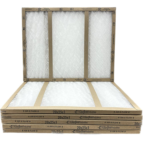 20x25x1 Economy Air Filter GDS Series by Glasfloss - Box of 6