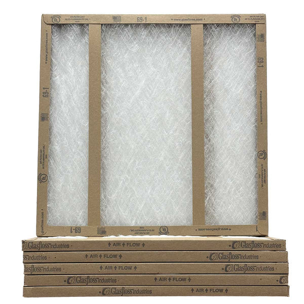 18x18x1 Economy Air Filter GDS Series by Glasfloss - Box of 6